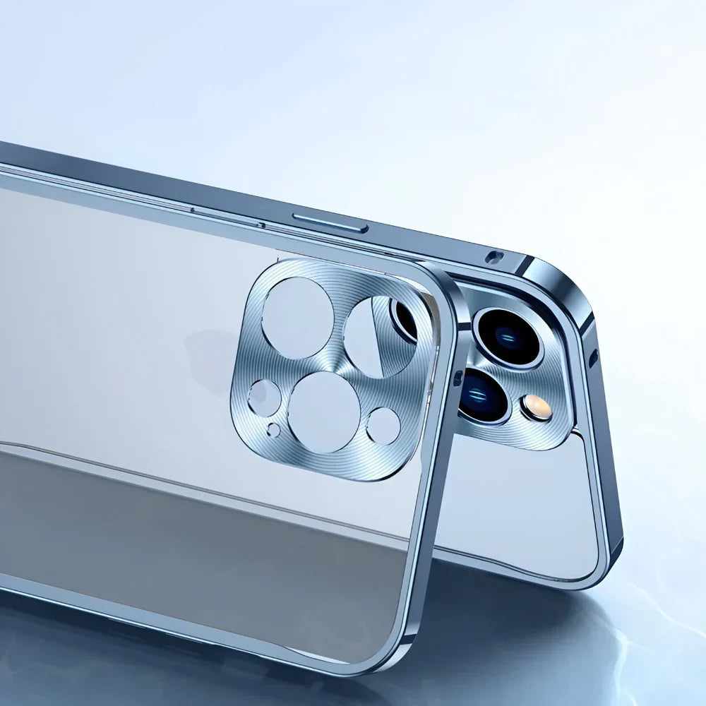 Coque de téléphone avec cadre de protection en aluminium