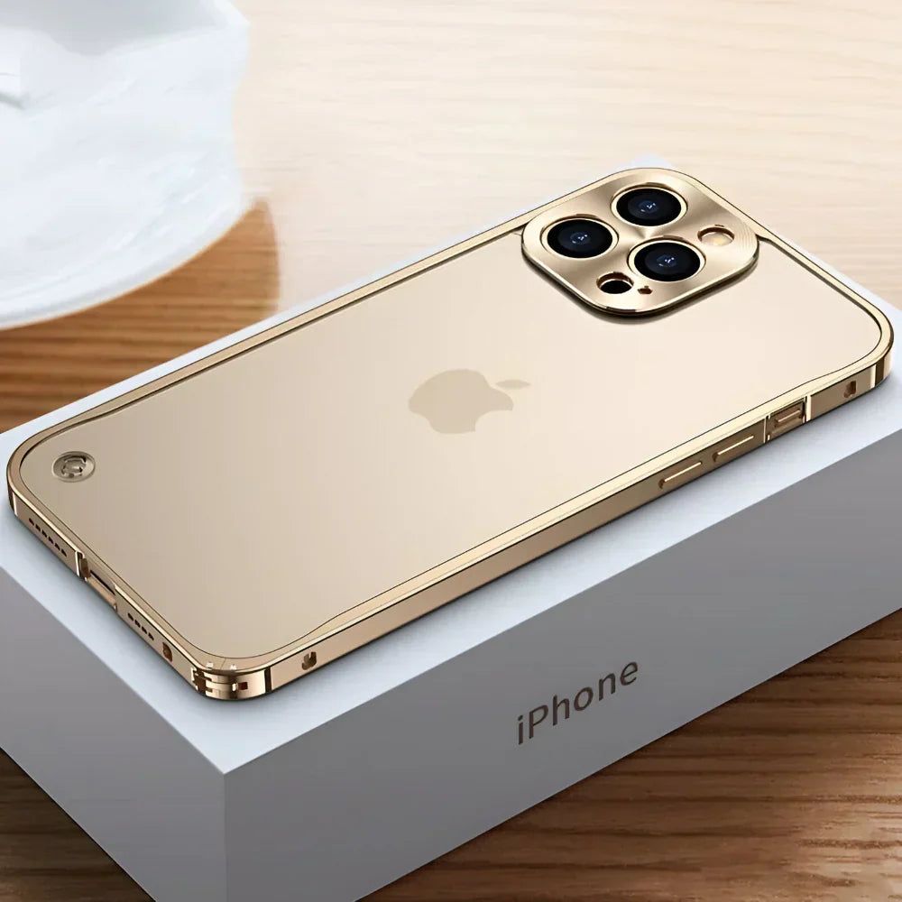 Coque de téléphone avec cadre de protection en aluminium