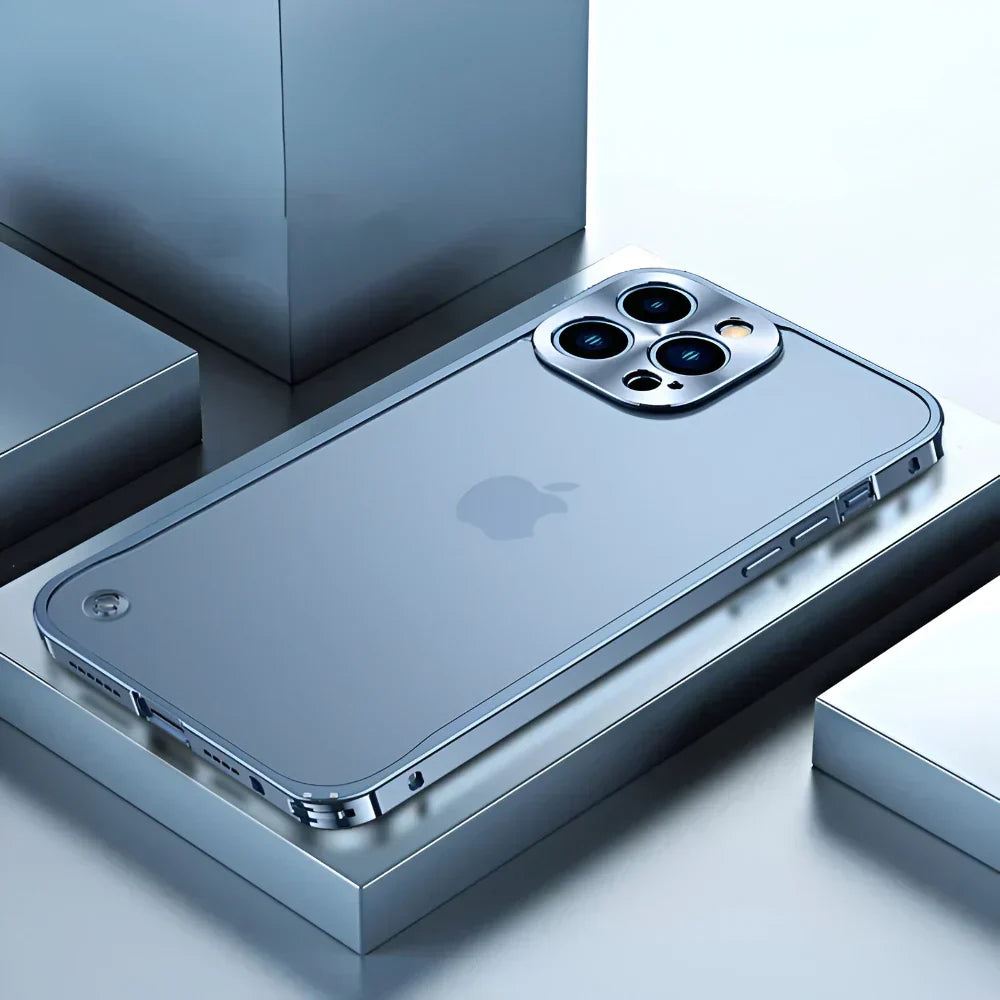 Coque de téléphone avec cadre de protection en aluminium