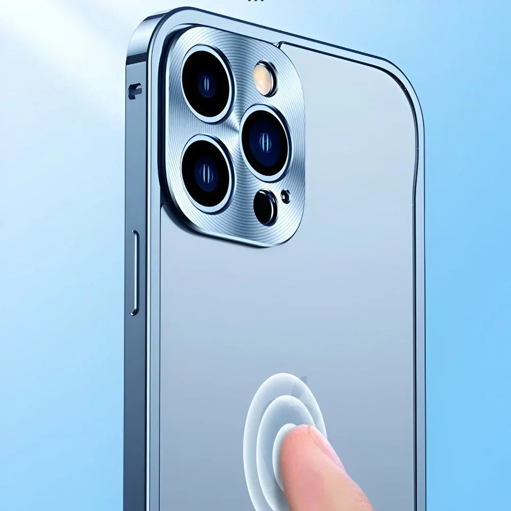 Coque de téléphone avec cadre de protection en aluminium