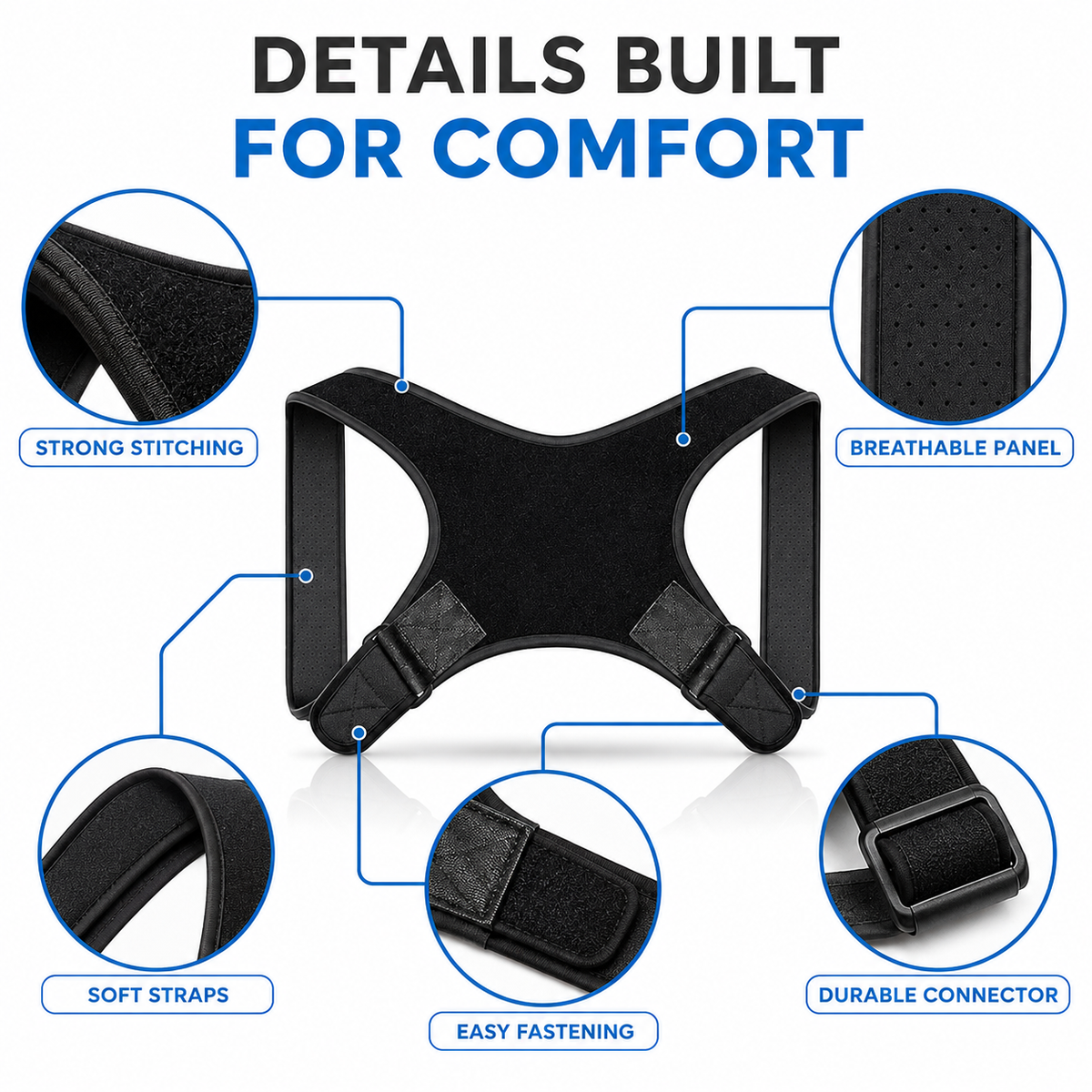 Correcteur de posture réglable pour les épaules