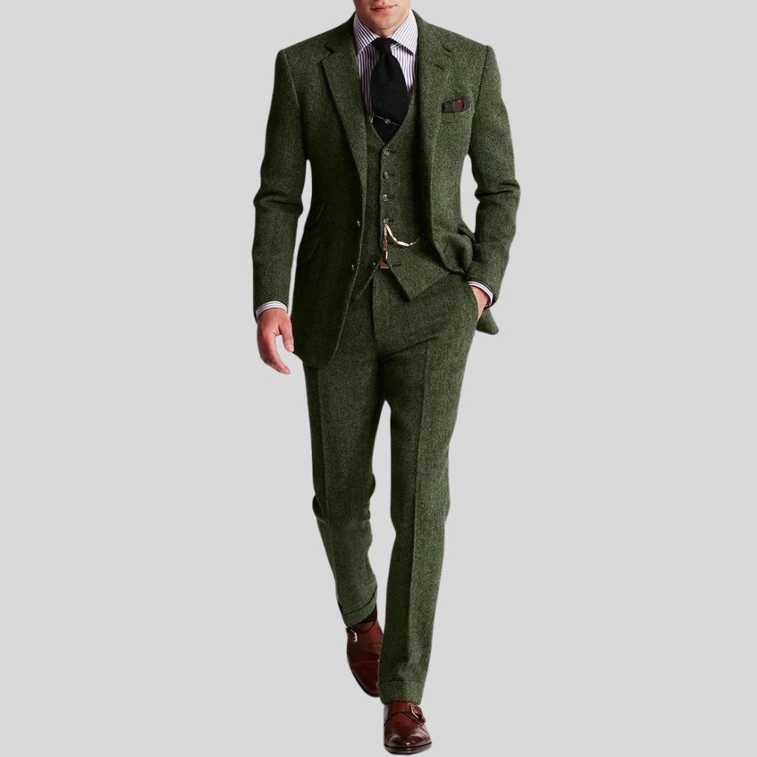 Costume 3 pièces coupe ajustée pour homme – veste, gilet et pantalon