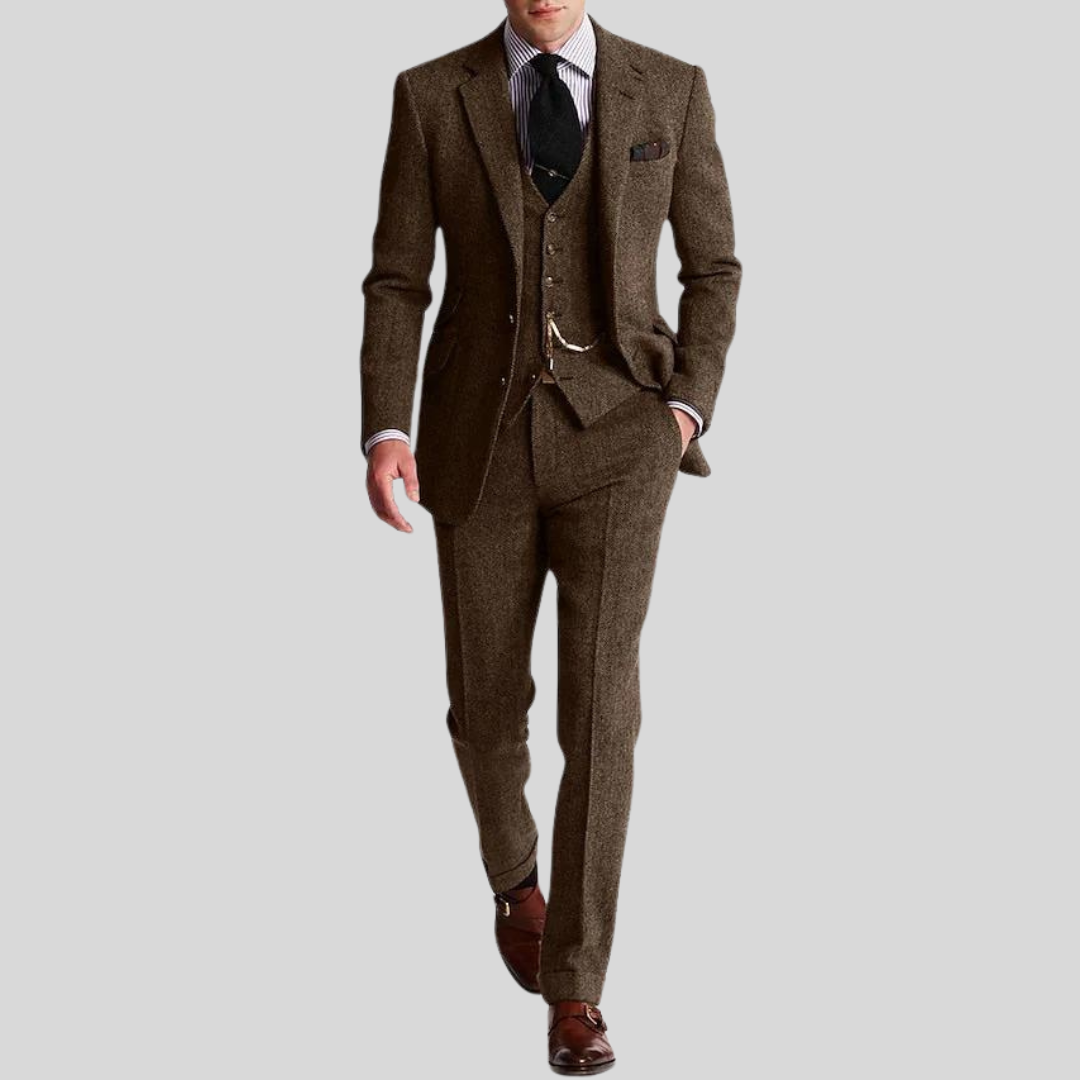 Costume 3 pièces coupe ajustée pour homme – veste, gilet et pantalon