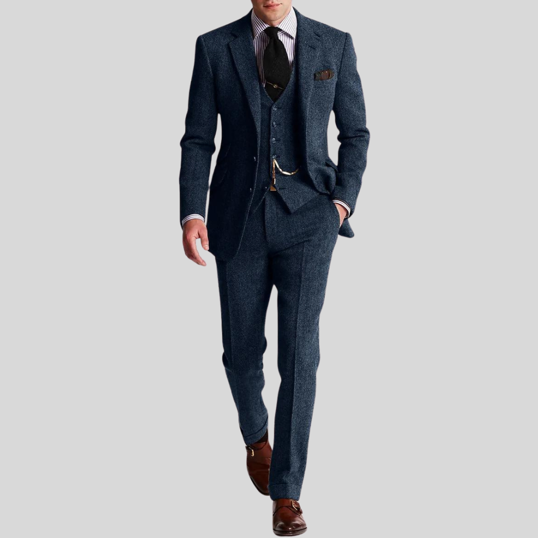 Costume 3 pièces coupe ajustée pour homme – veste, gilet et pantalon