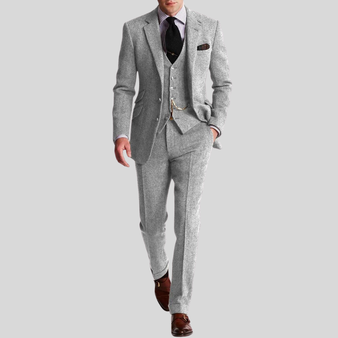Costume 3 pièces coupe ajustée pour homme – veste, gilet et pantalon