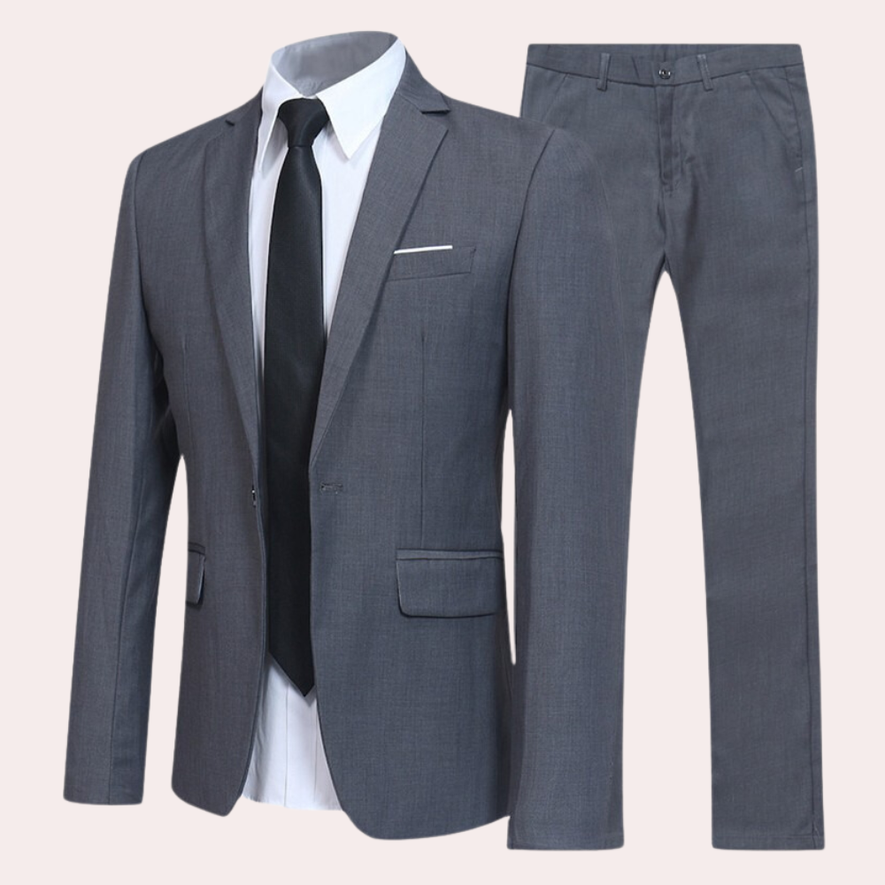 Costume homme coupe moderne, ensemble 2 pièces – Costume noir pour occasions formelles
