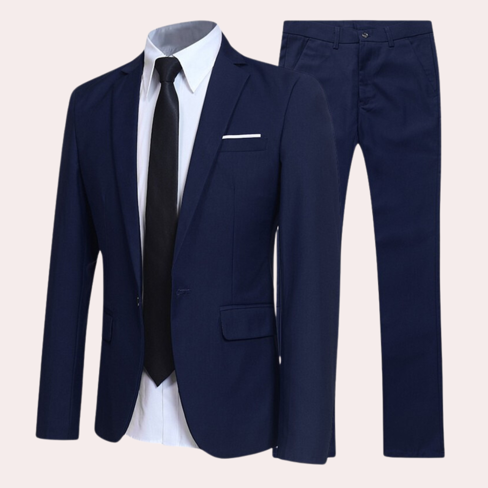 Costume homme coupe moderne, ensemble 2 pièces – Costume noir pour occasions formelles