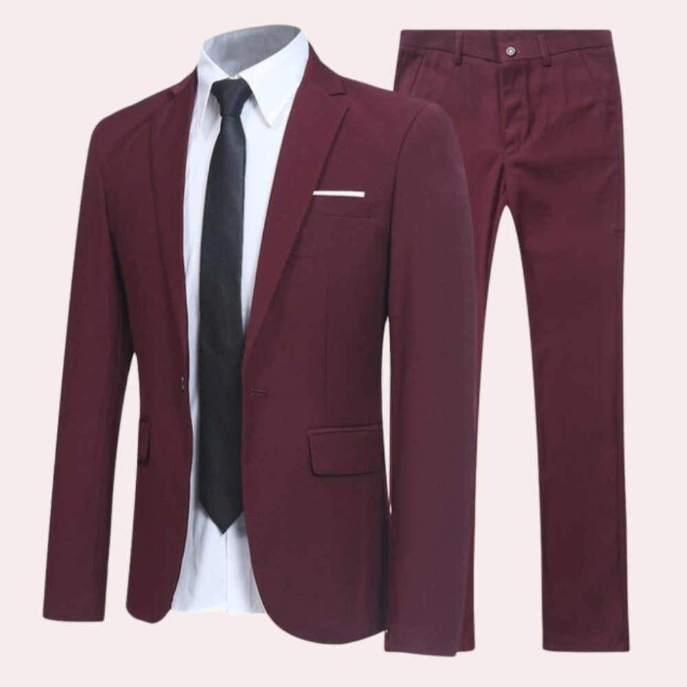 Costume homme coupe moderne, ensemble 2 pièces – Costume noir pour occasions formelles