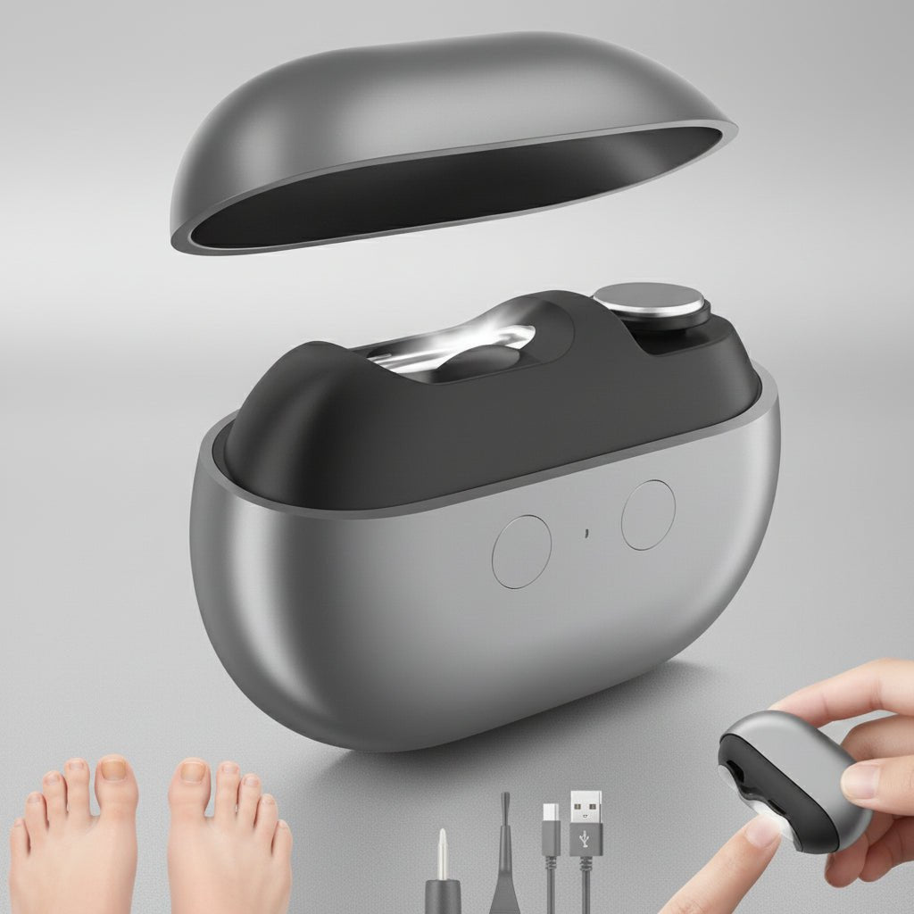 Coupe-ongles électrique rechargeable par USB avec éclairage LED pour mains et pieds – outil de coupe de précision