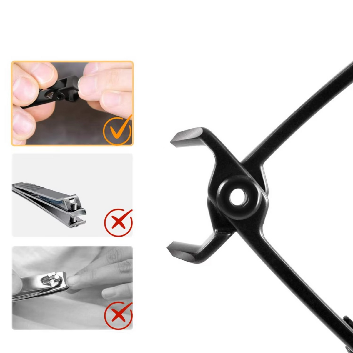 Coupe-ongles robuste à large ouverture pour ongles de pieds épais pour homme