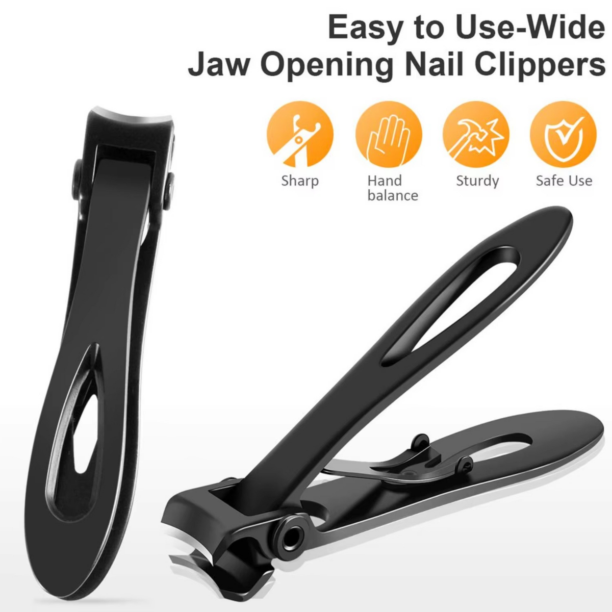 Coupe-ongles robuste à large ouverture pour ongles de pieds épais pour homme