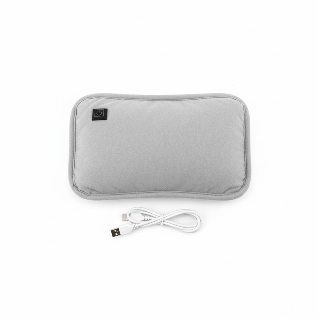 Coussin chauffant portable en graphène avec recharge USB, 3 niveaux de température et arrêt automatique intelligent