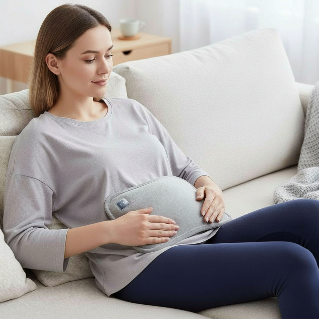 Coussin chauffant portable en graphène avec recharge USB, 3 niveaux de température et arrêt automatique intelligent