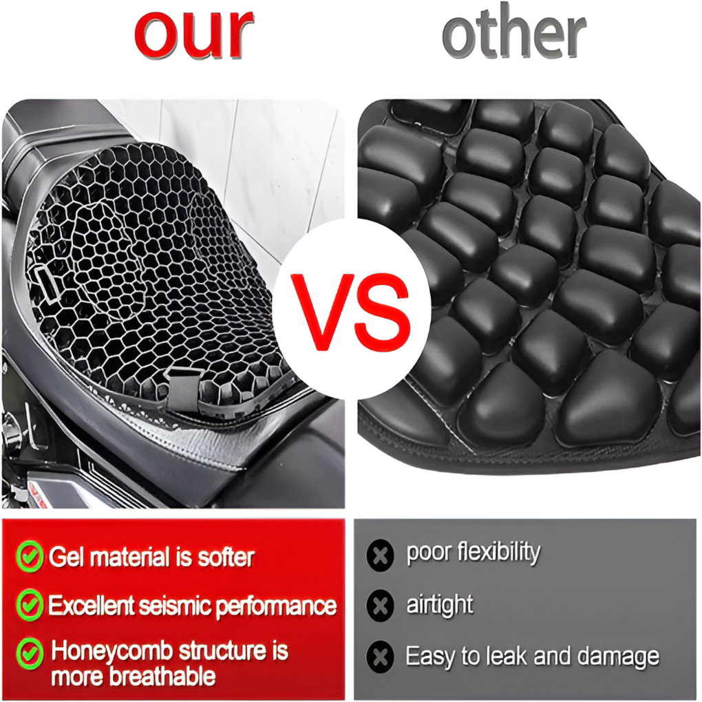 Coussin de selle moto gel pour longs trajets