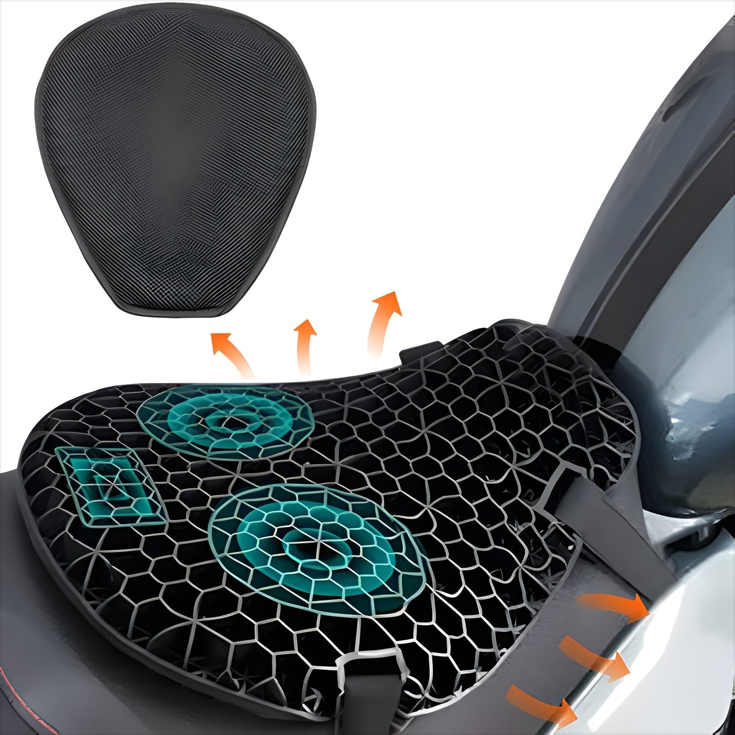 Coussin de selle moto respirant avec gel motif pétale pour longs trajets
