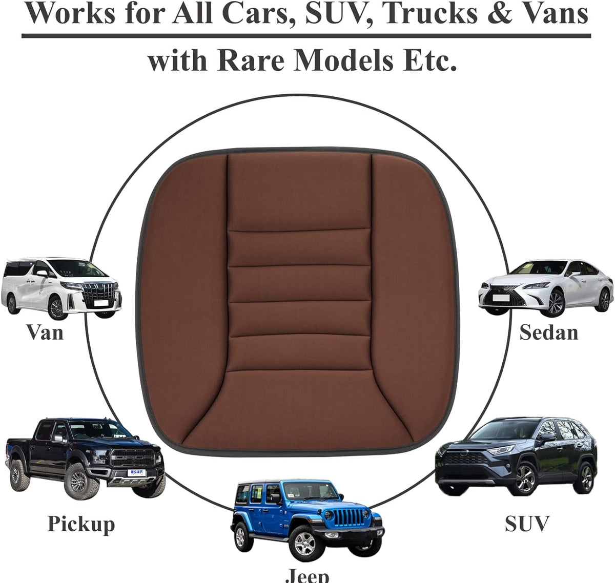 Coussin de siège auto compact en mousse à mémoire de forme