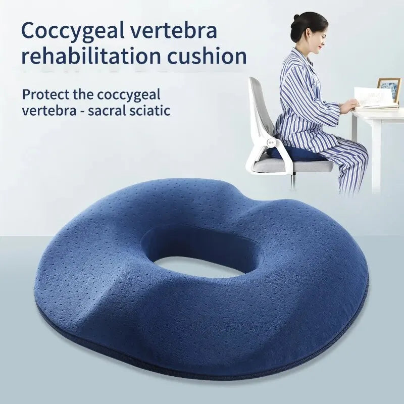 Coussin de siège en mousse à mémoire de forme pour soulagement du coccyx et de la colonne vertébrale, ergonomique et confortable