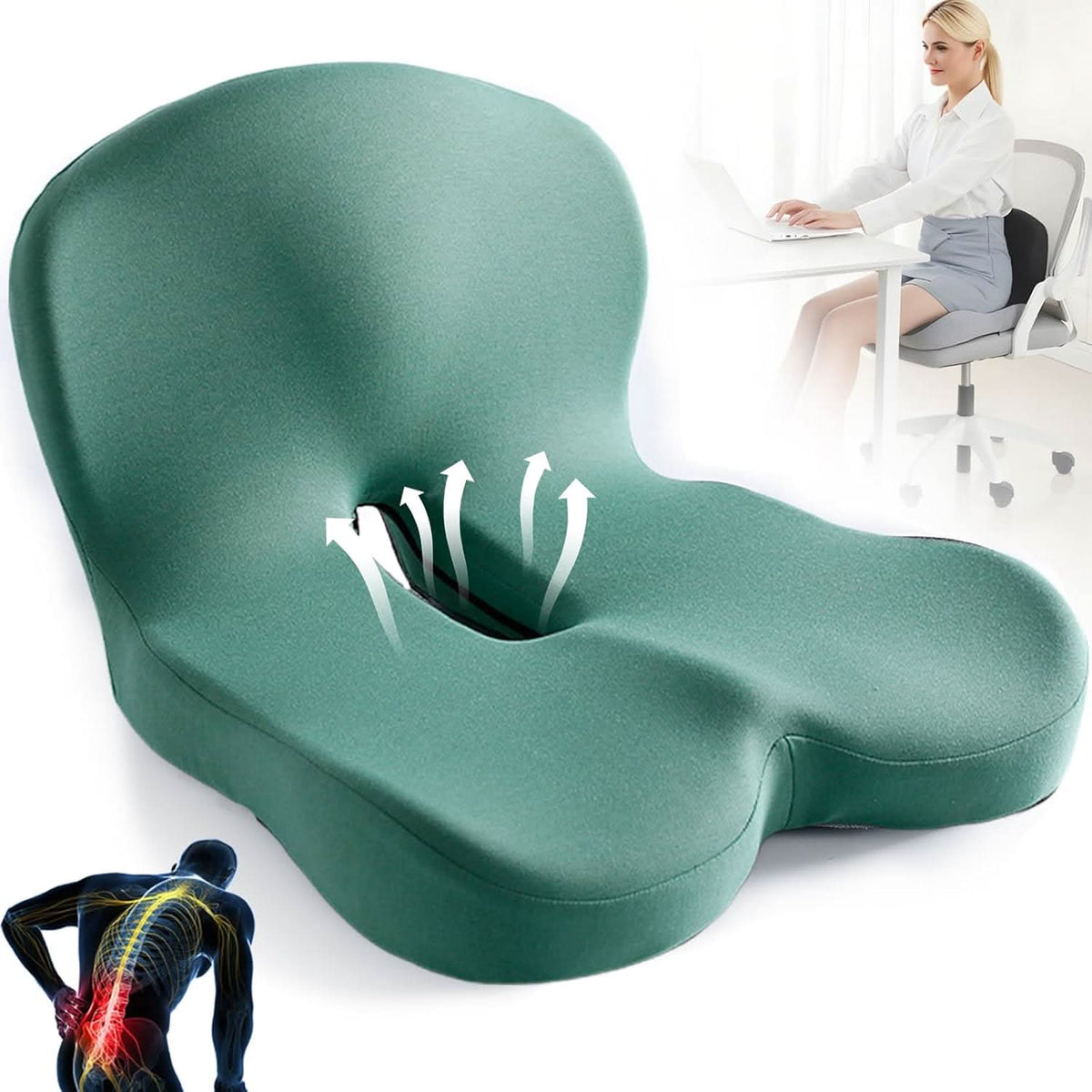 Coussin de siège ergonomique en mousse à mémoire de forme