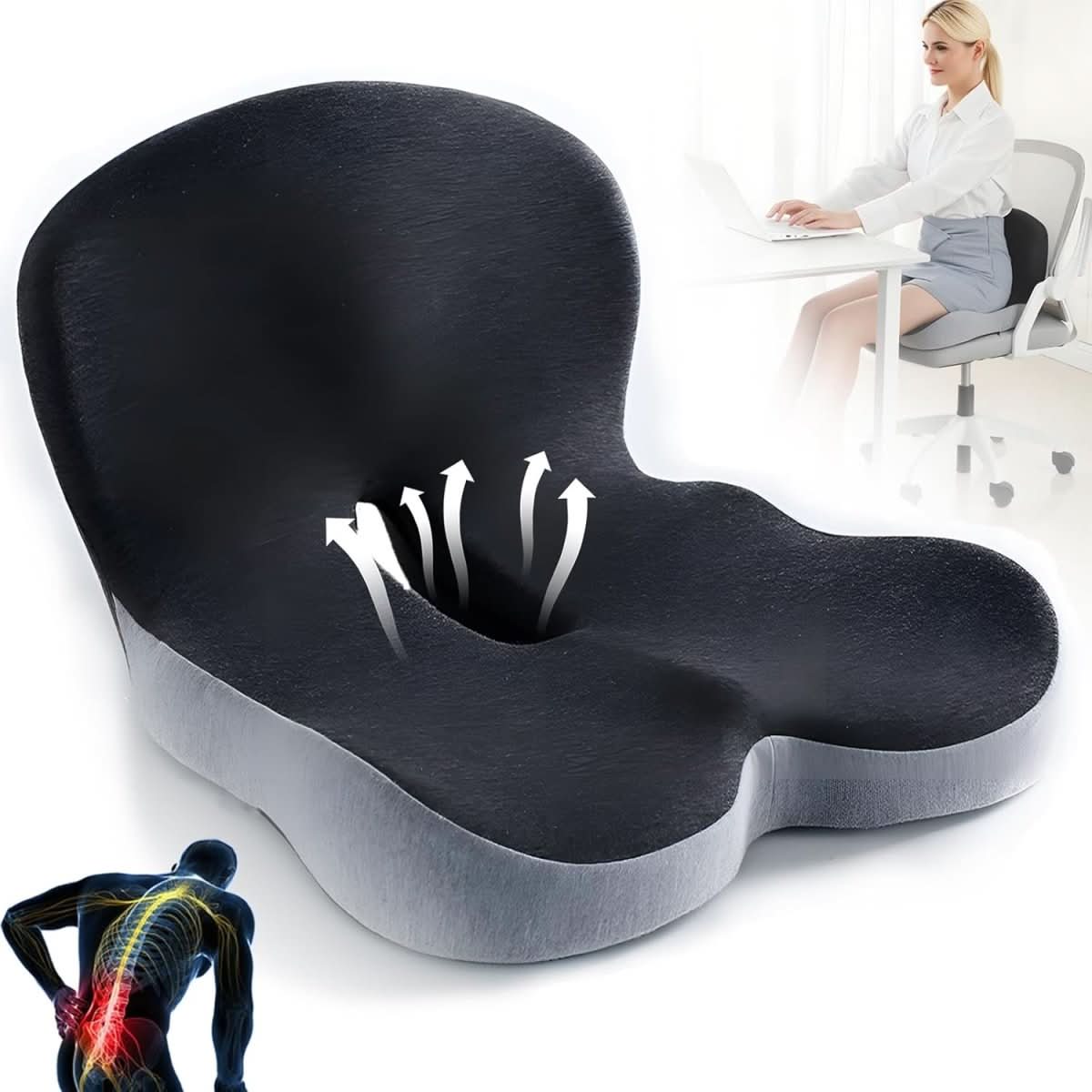 Coussin de siège ergonomique en mousse à mémoire de forme