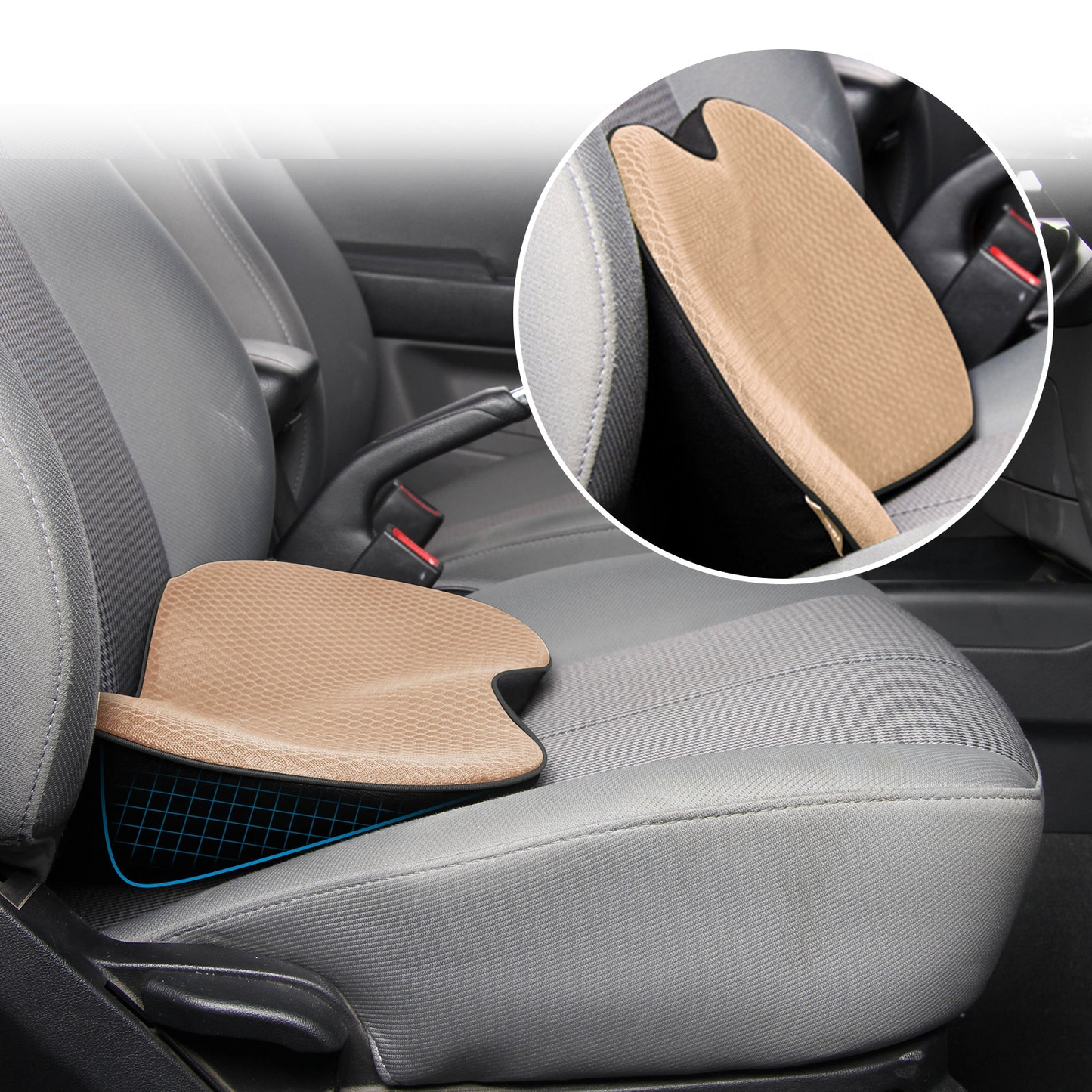 Coussin orthopédique pour siège auto en mousse à mémoire de forme pour adulte
