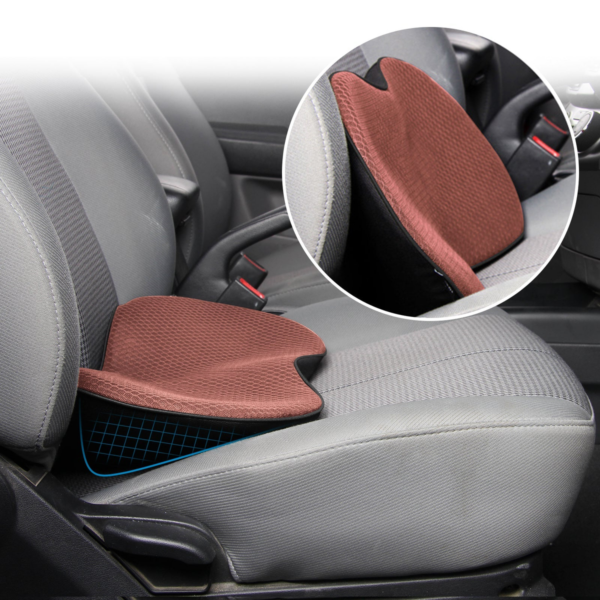 Coussin orthopédique pour siège auto en mousse à mémoire de forme pour adulte