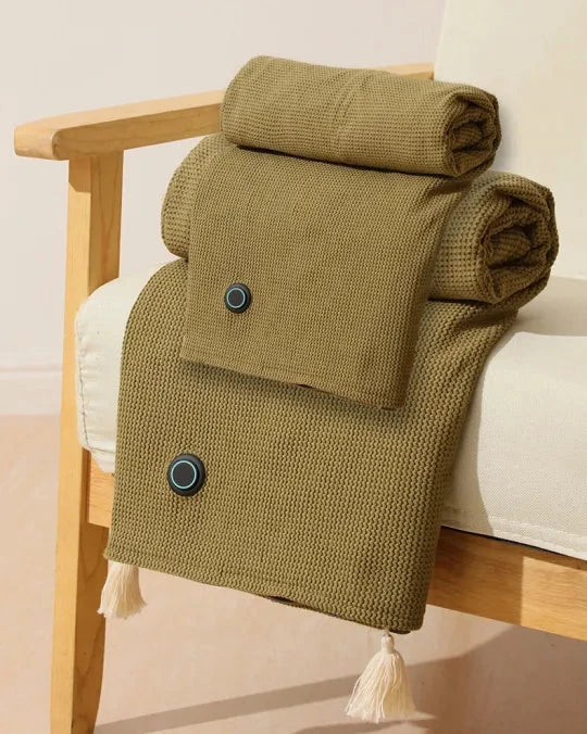 Couverture chauffante portable alimentée par USB – plaid de voyage en polaire à chauffage rapide