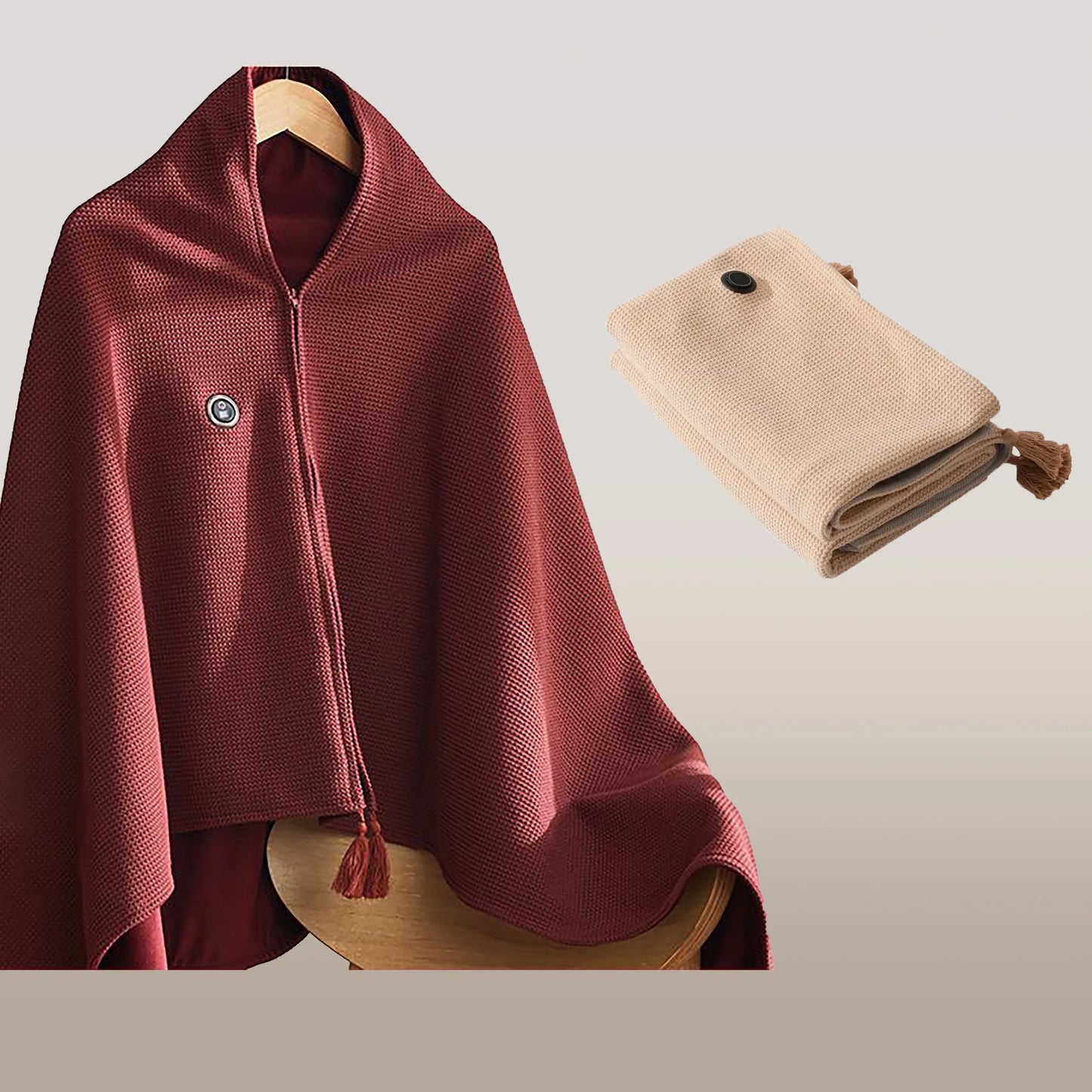 Couverture chauffante portable alimentée par USB – plaid de voyage en polaire à chauffage rapide