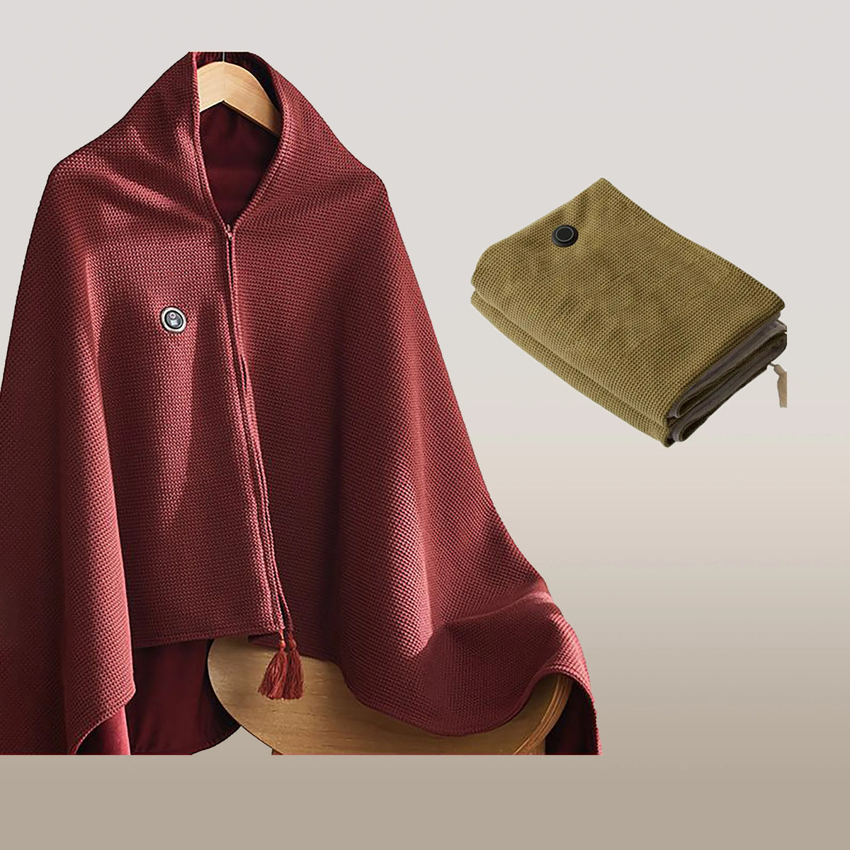 Couverture chauffante portable alimentée par USB – plaid de voyage en polaire à chauffage rapide