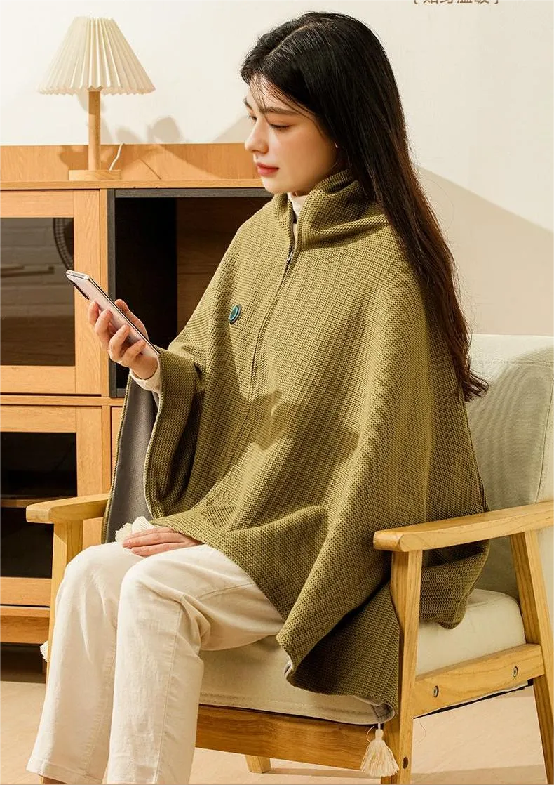 Couverture chauffante portable alimentée par USB – plaid de voyage en polaire à chauffage rapide