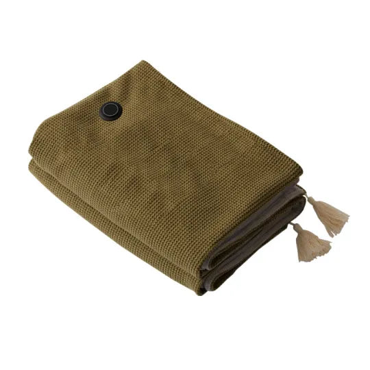 Couverture chauffante portable alimentée par USB – plaid de voyage en polaire à chauffage rapide