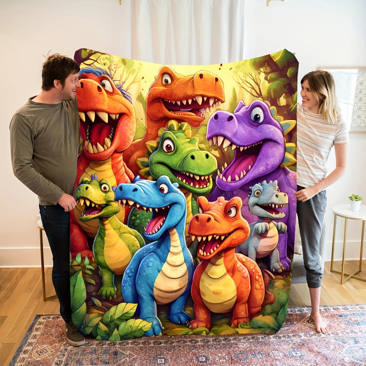 Couverture enfant douce et confortable aux dinosaures