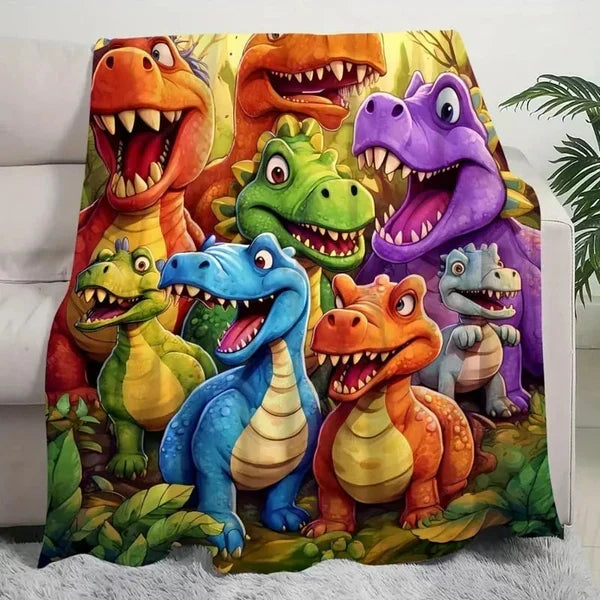 Couverture enfant douce et confortable aux dinosaures