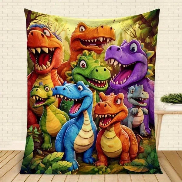 Couverture enfant douce et confortable aux dinosaures