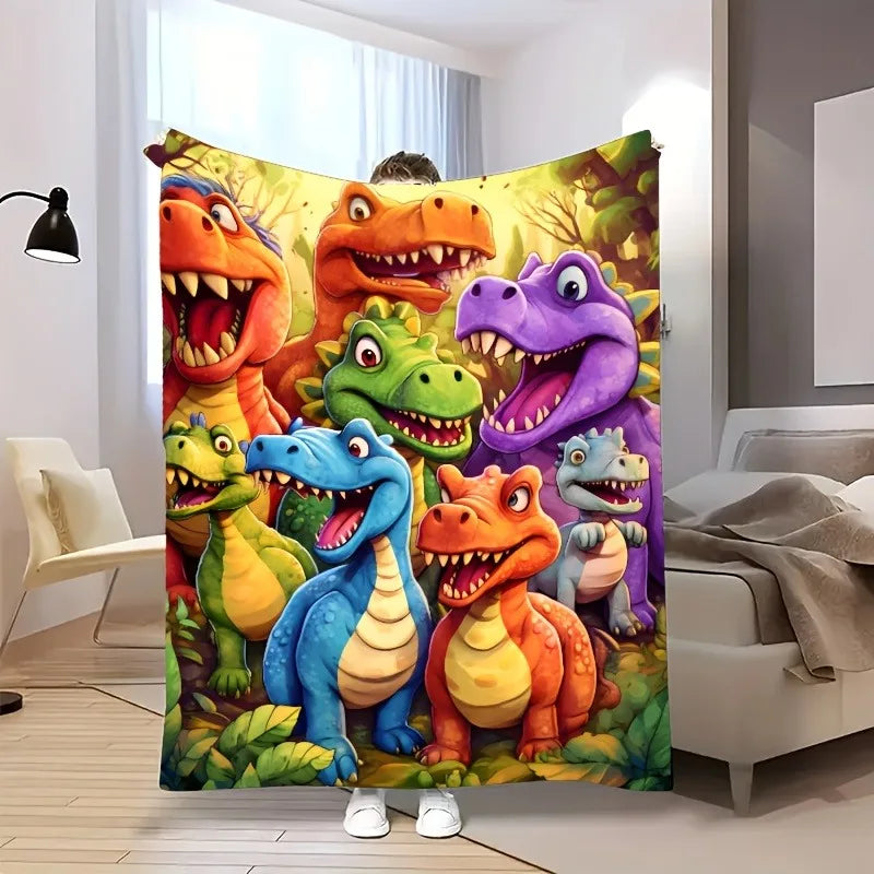 Couverture enfant douce et confortable aux dinosaures