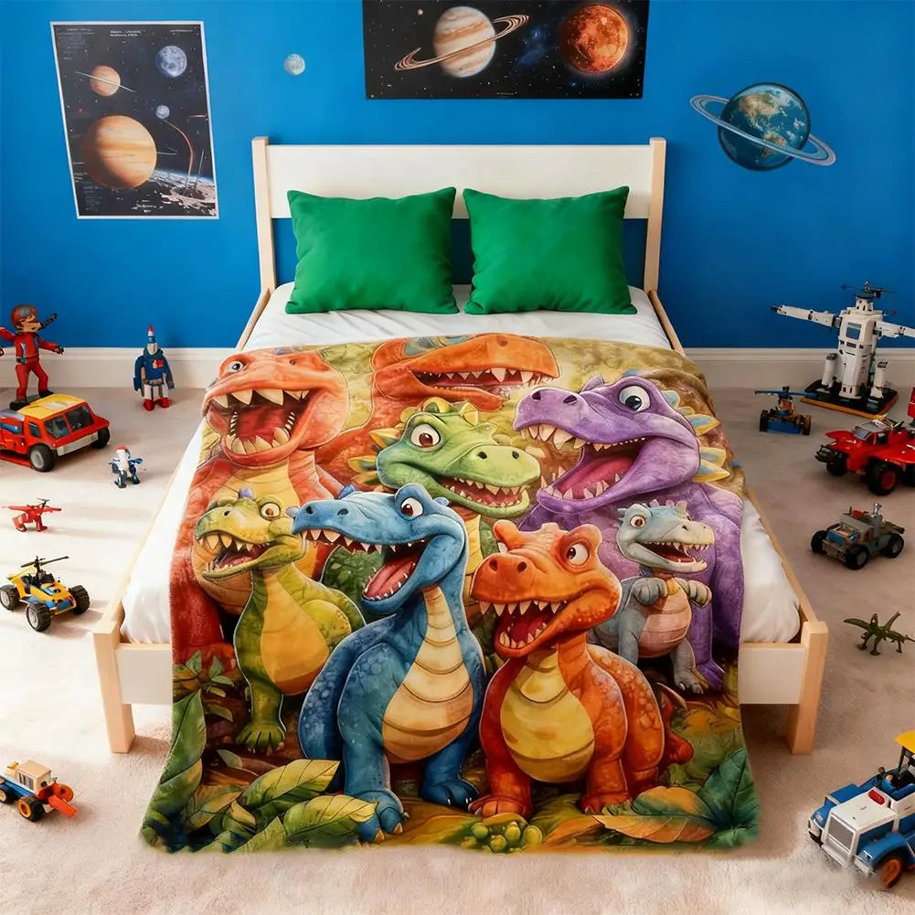 Couverture enfant douce et confortable aux dinosaures