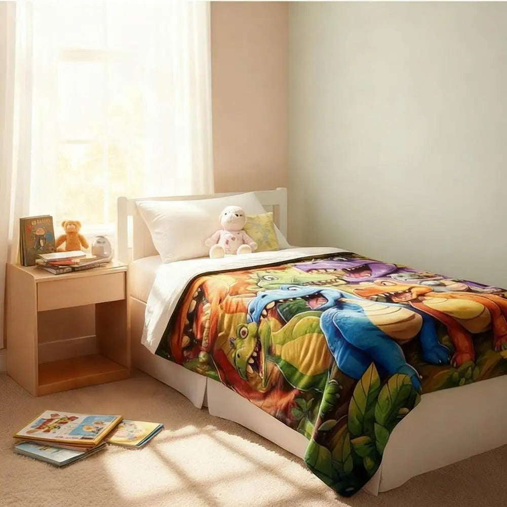 Couverture enfant douce et confortable aux dinosaures