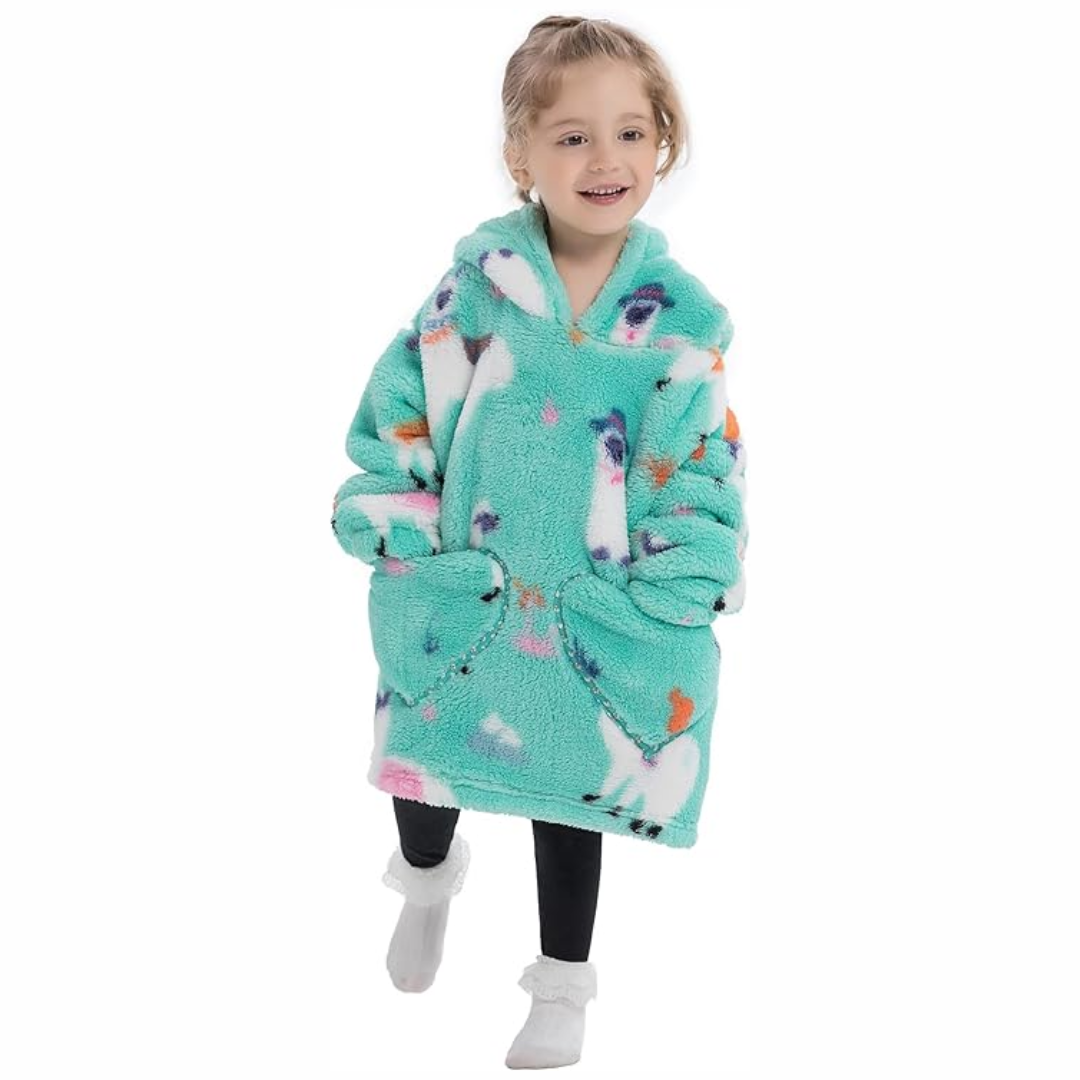 Couverture sweat à capuche avec manches et poche pour jeune enfant