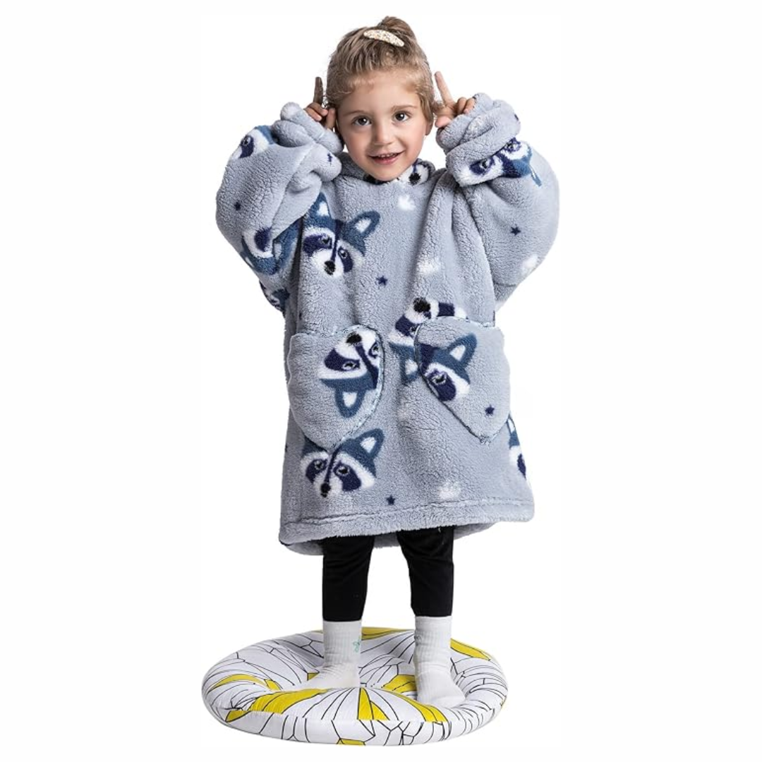 Couverture sweat à capuche avec manches et poche pour jeune enfant