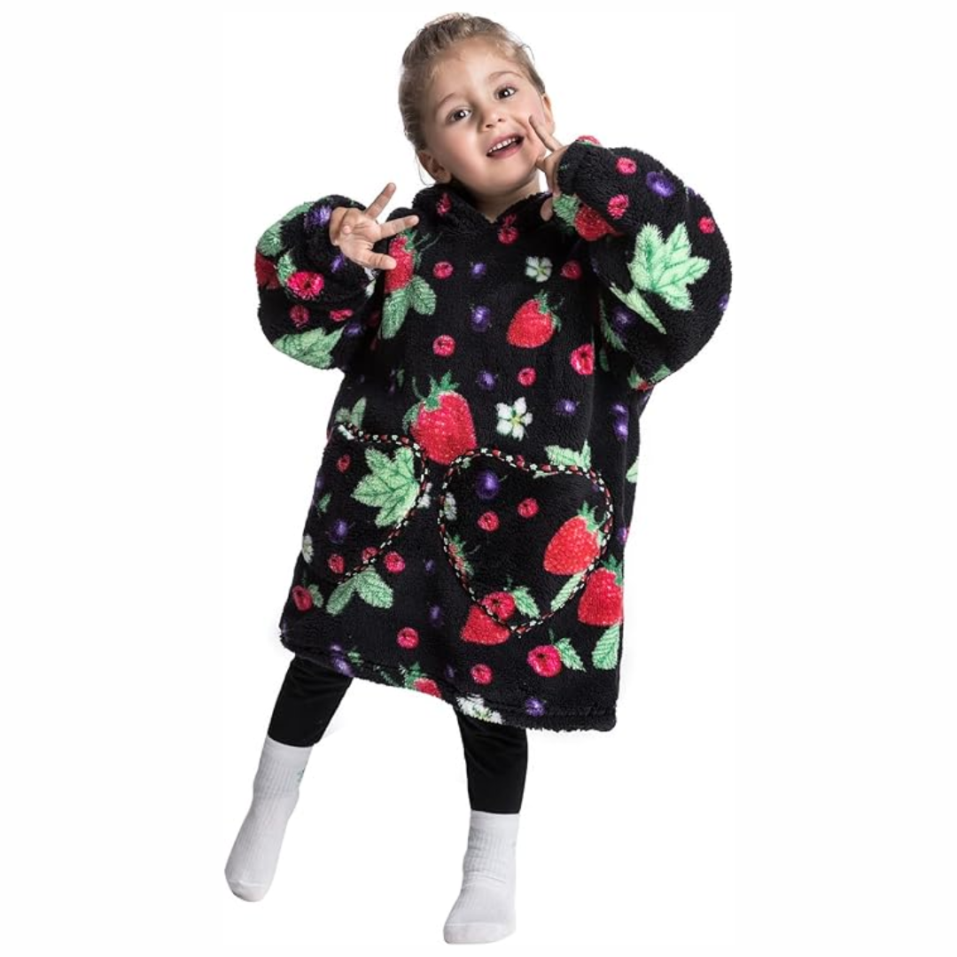 Couverture sweat à capuche avec manches et poche pour jeune enfant