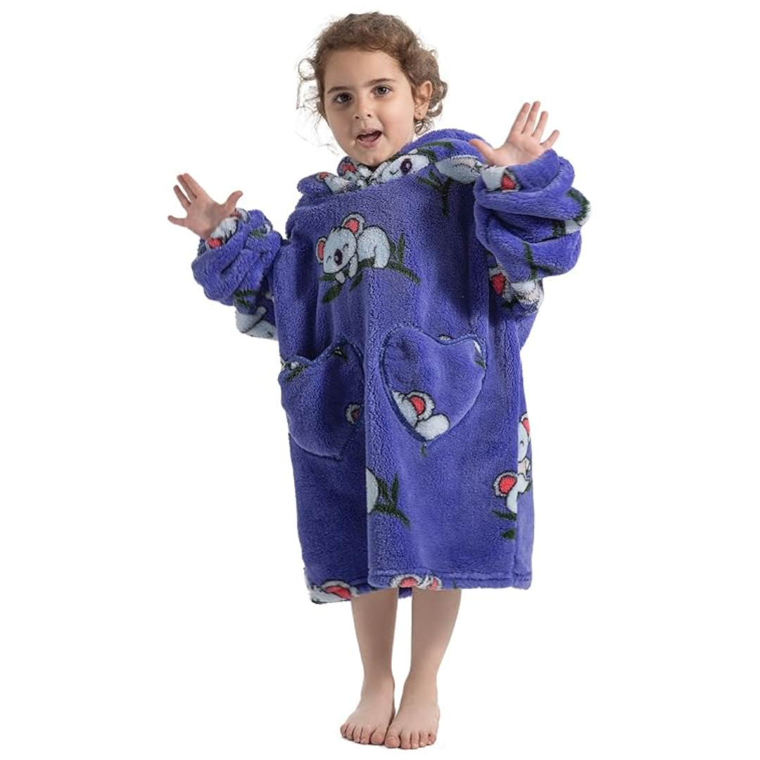 Couverture sweat à capuche avec manches et poche pour jeune enfant