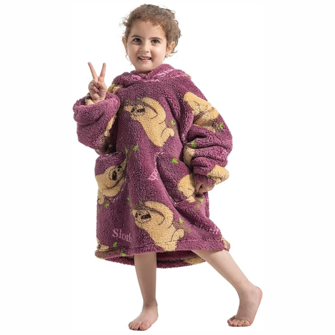 Couverture sweat à capuche avec manches et poche pour jeune enfant
