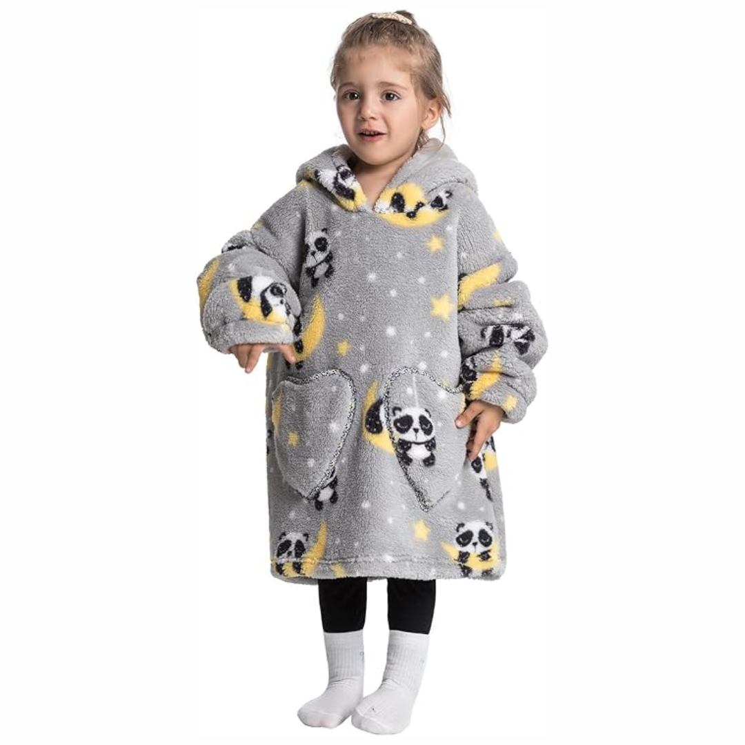 Couverture sweat à capuche avec manches et poche pour jeune enfant