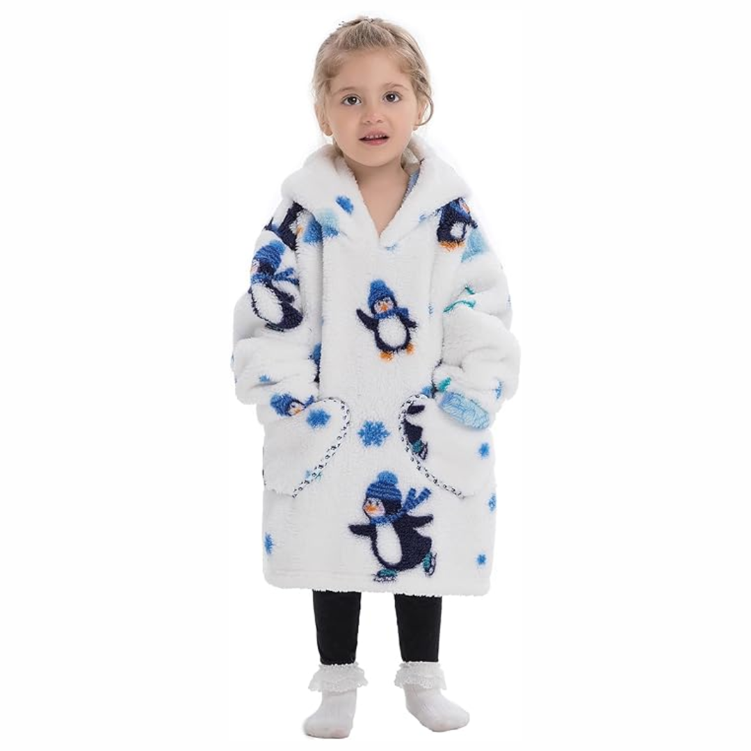Couverture sweat à capuche avec manches et poche pour jeune enfant