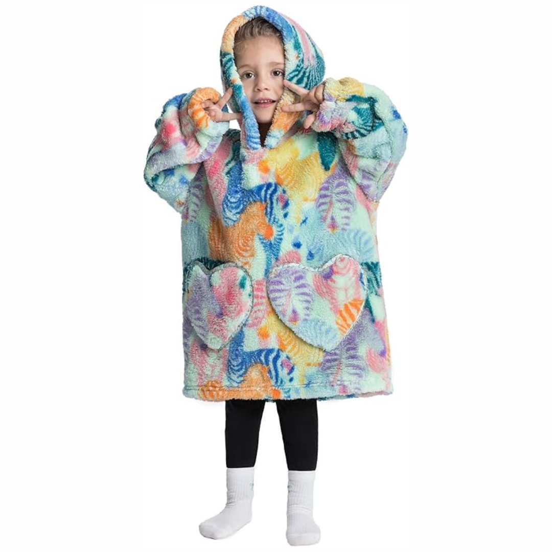 Couverture sweat à capuche avec manches et poche pour jeune enfant