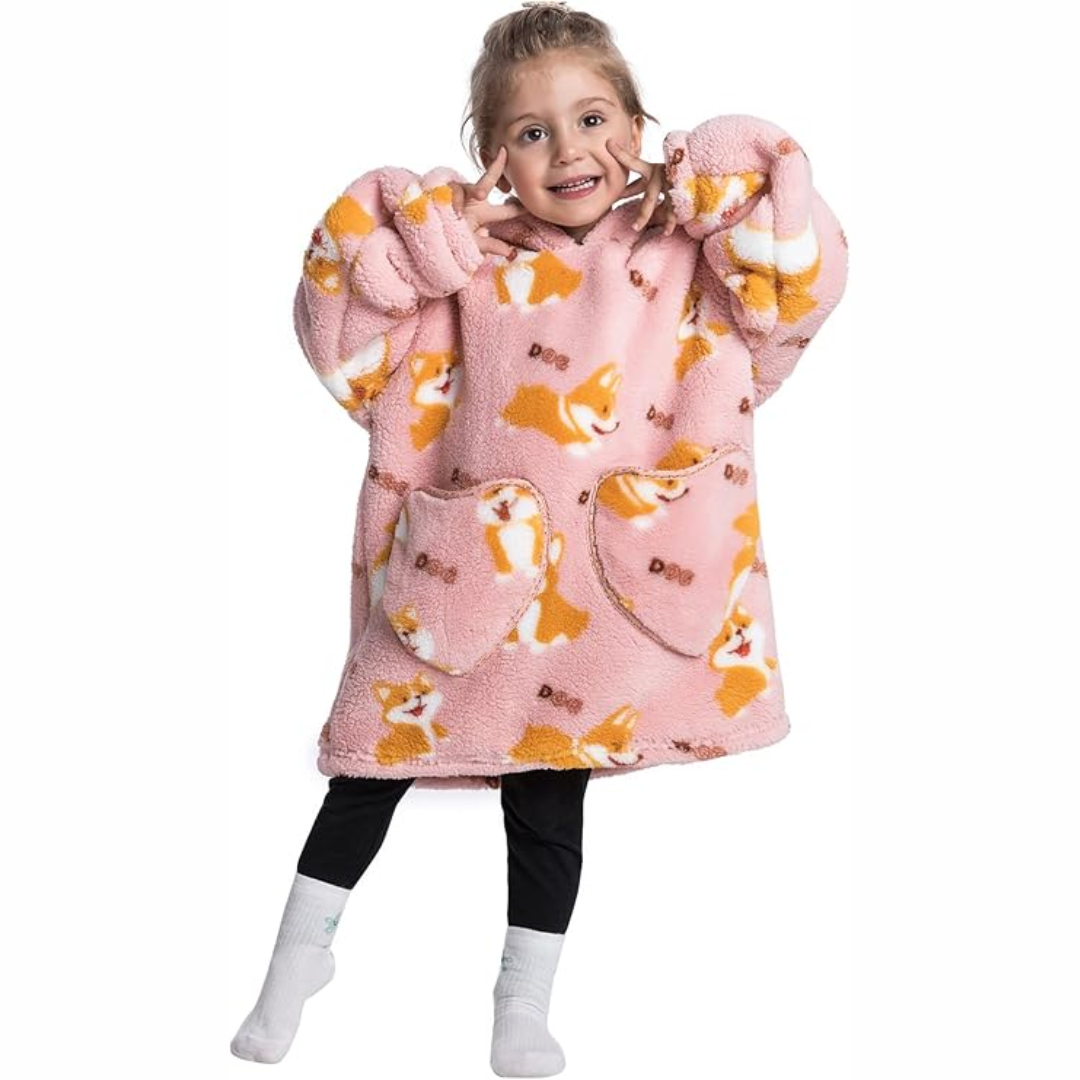 Couverture sweat à capuche avec manches et poche pour jeune enfant