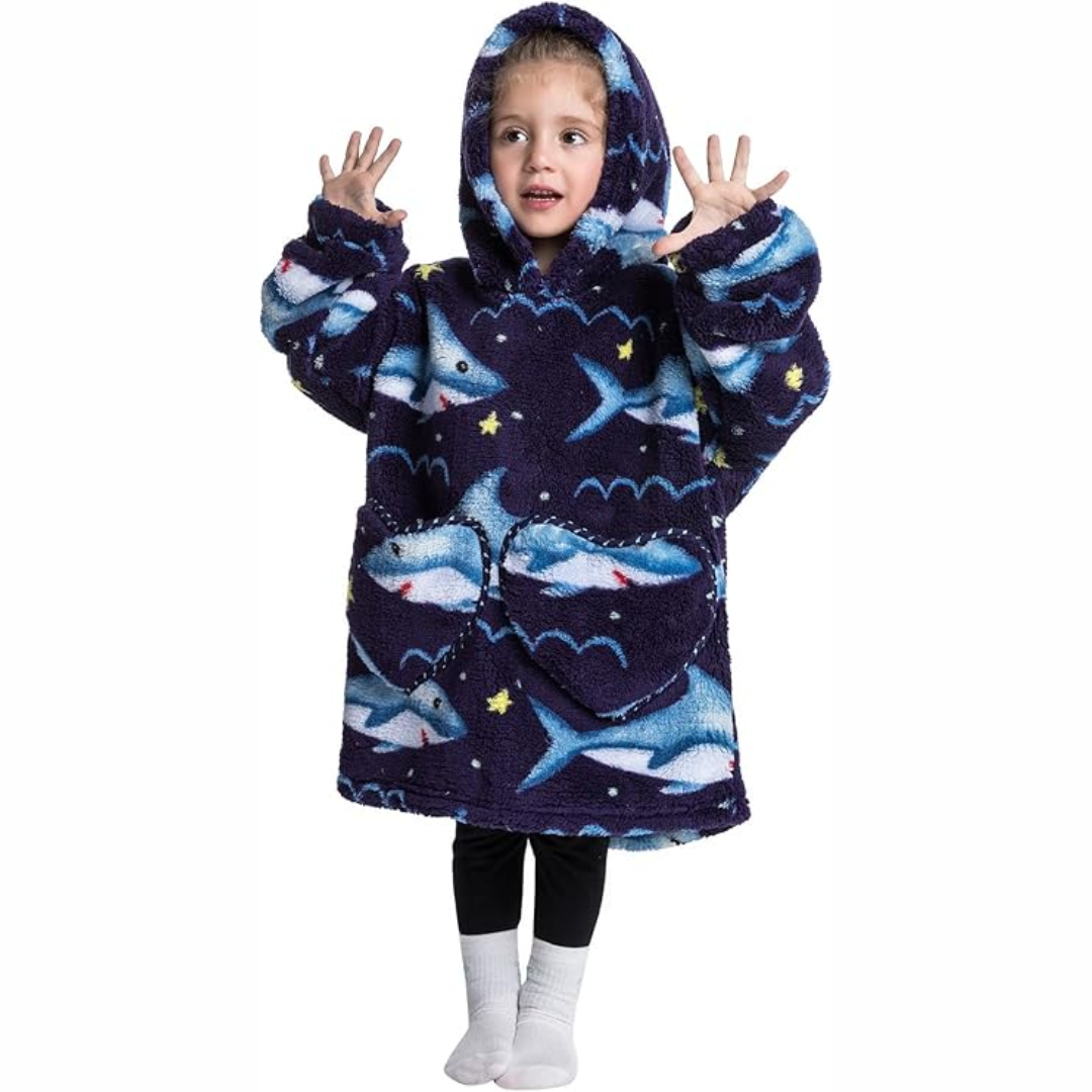 Couverture sweat à capuche avec manches et poche pour jeune enfant
