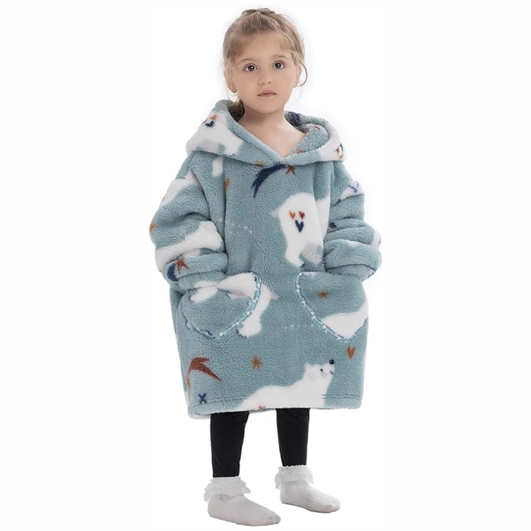 Couverture sweat à capuche avec manches et poche pour jeune enfant