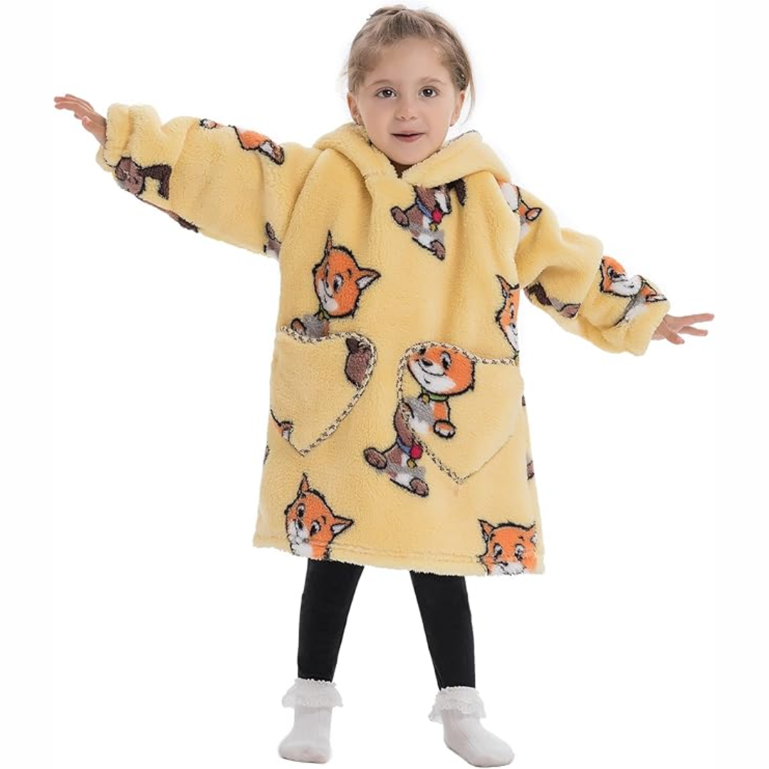 Couverture sweat à capuche avec manches et poche pour jeune enfant