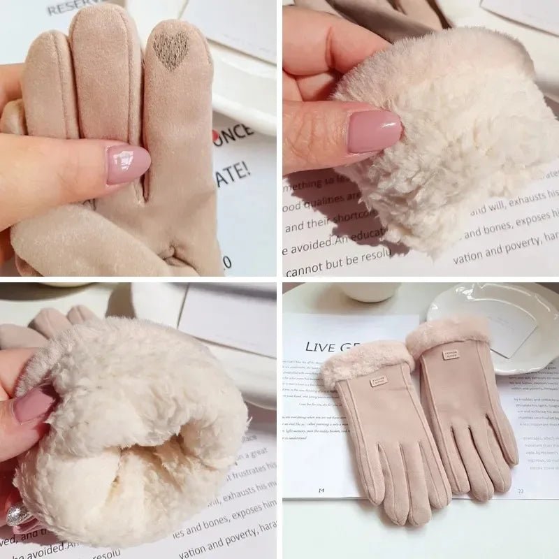 COZELLE – Thick Suede Touchscreen Gloves for Cold Days