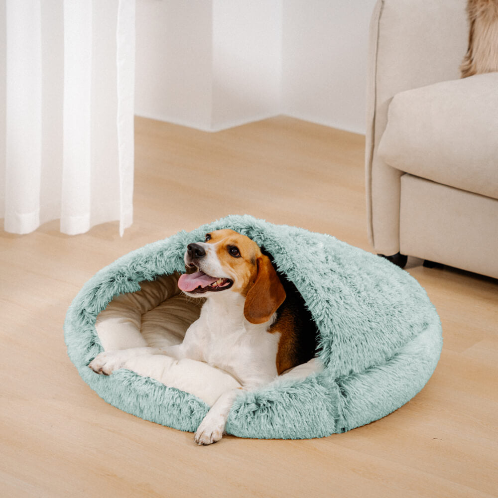Cozy & Safe Semi-Open Pet Bed Soft Cotton Fabric